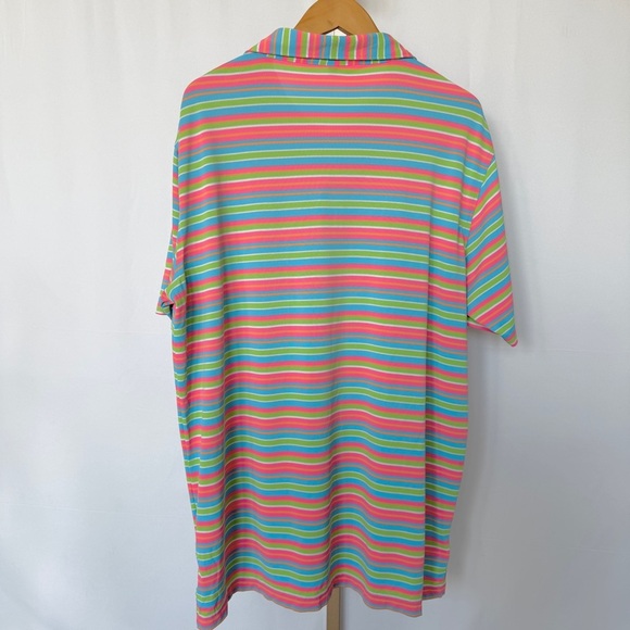 Peter Millar Men's Summer Comfort Polo Shirt L Multicolor Striped Short Sleeve - Picture 6 of 11